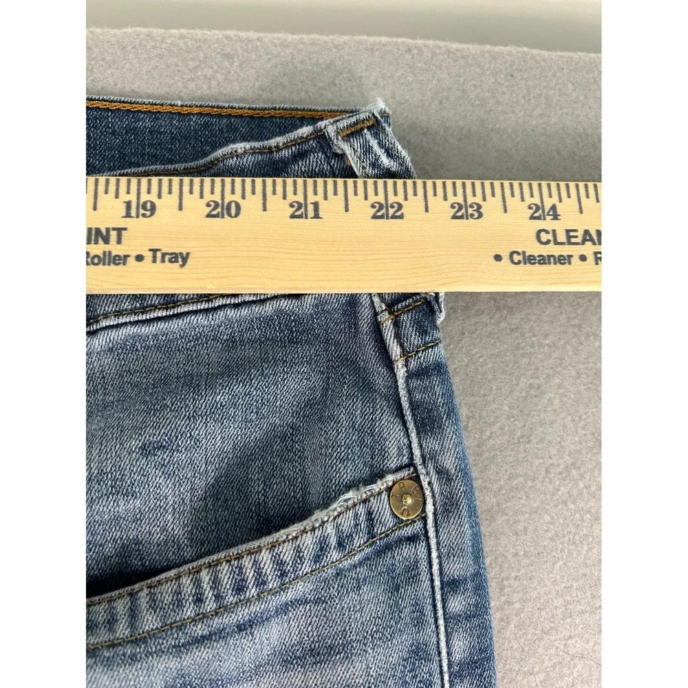 True Religion Jeans Mens 40 Blue Straight Leg Gino Slim Horseshoe Stitching